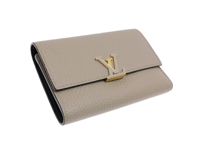 Billetera compacta bi-fold Capucines de Louis Vuitton Castaño - vista 3