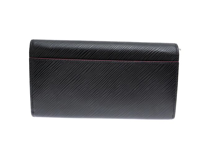 Cartera Larga Sarah de Louis Vuitton Negro Rosa - vista 2