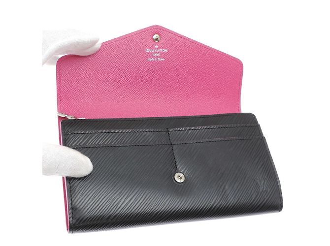 Cartera Larga Sarah de Louis Vuitton Negro Rosa - vista 5