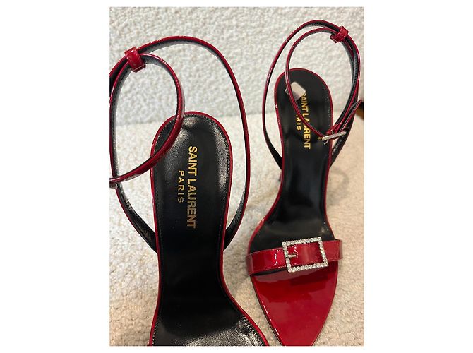 Yves Saint Laurent Schuhe Sandalen mit Absatz Lila 110 Rot - Ansicht 3