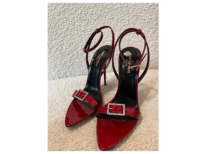 Yves Saint Laurent Schuhe Sandalen mit Absatz Lila 110 Rot - Ansicht 4