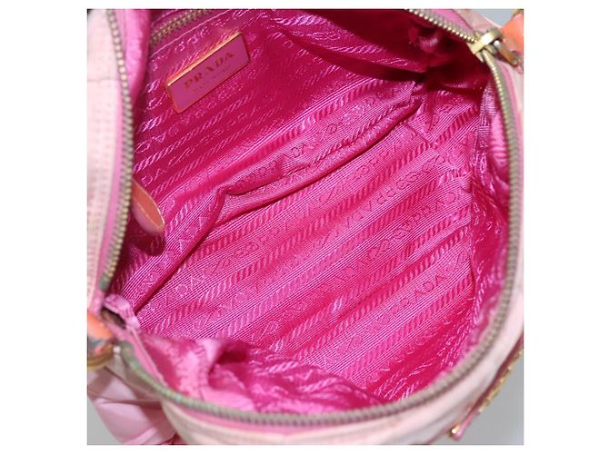 PRADA Borsa a Spalla Nylon Rosa Oro Auth MX052 D'oro - vista 11