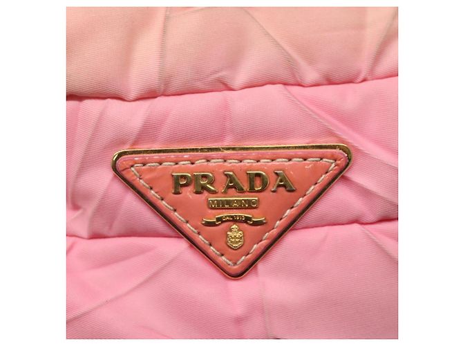 PRADA Borsa a Spalla Nylon Rosa Oro Auth MX052 D'oro - vista 17