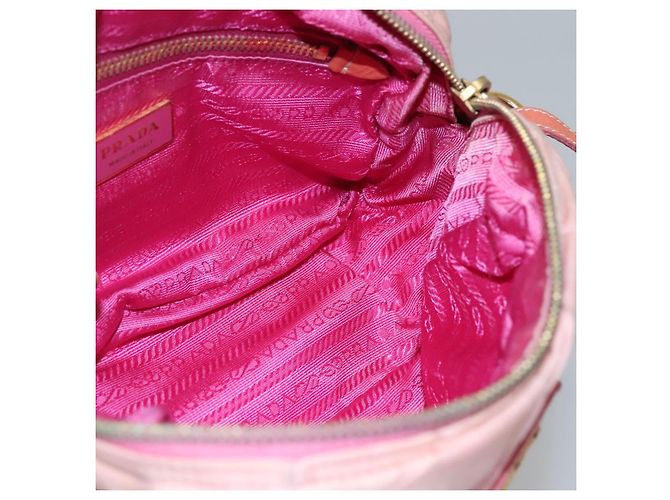 PRADA Borsa a Spalla Nylon Rosa Oro Auth MX052 D'oro - vista 18