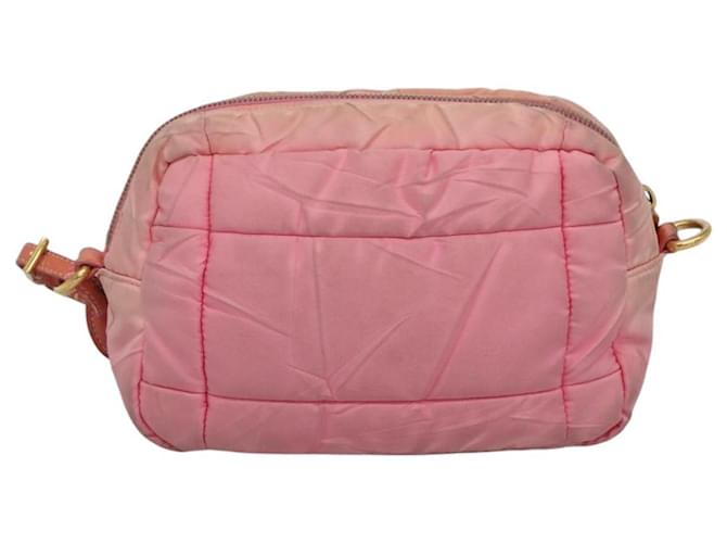 PRADA Borsa a Spalla Nylon Rosa Oro Auth MX052 D'oro - vista 2