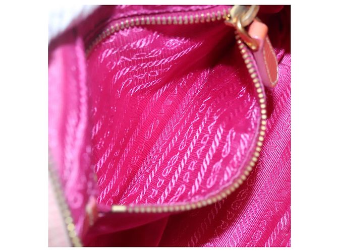 PRADA Borsa a Spalla Nylon Rosa Oro Auth MX052 D'oro - vista 20
