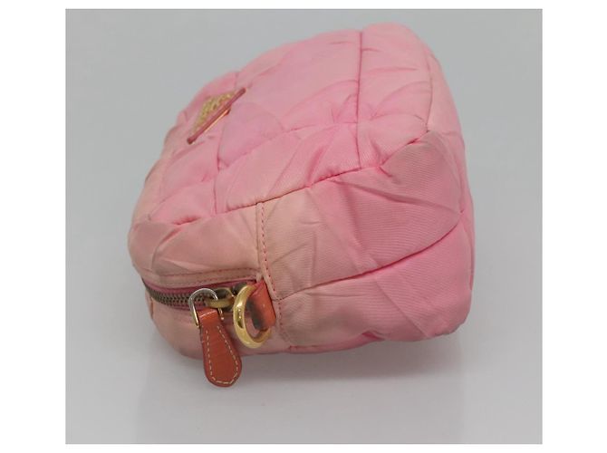PRADA Borsa a Spalla Nylon Rosa Oro Auth MX052 D'oro - vista 3