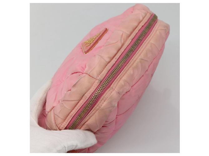 PRADA Borsa a Spalla Nylon Rosa Oro Auth MX052 D'oro - vista 5
