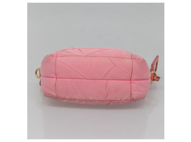 PRADA Borsa a Spalla Nylon Rosa Oro Auth MX052 D'oro - vista 6