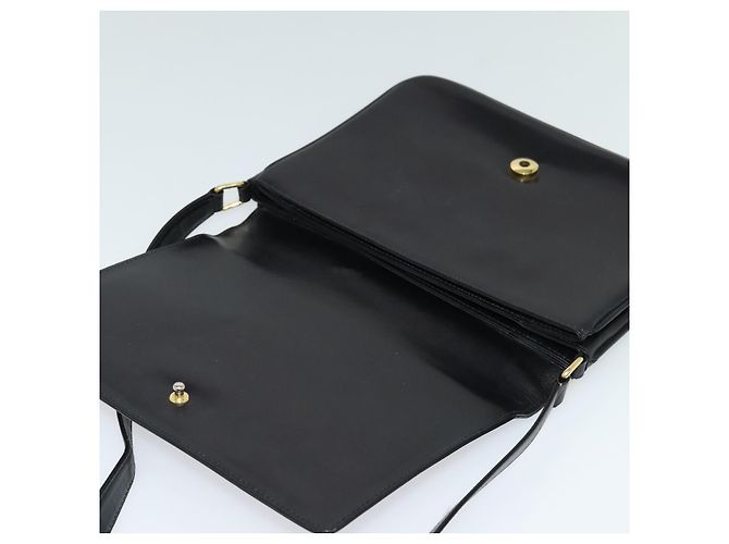 Borsa a spalla in pelle nera e dorata della linea Sherry di GUCCI Auth BD1766 Nero D'oro - vista 14