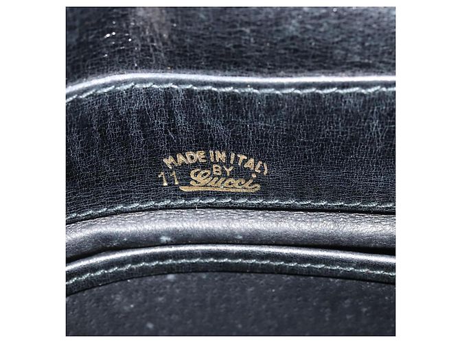 Borsa a spalla in pelle nera e dorata della linea Sherry di GUCCI Auth BD1766 Nero D'oro - vista 15