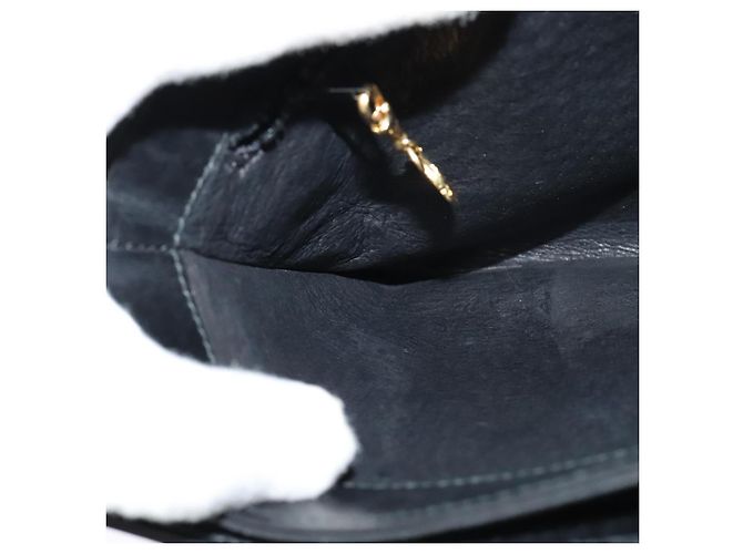 Borsa a spalla in pelle nera e dorata della linea Sherry di GUCCI Auth BD1766 Nero D'oro - vista 18