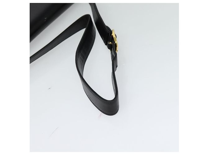 Borsa a spalla in pelle nera e dorata della linea Sherry di GUCCI Auth BD1766 Nero D'oro - vista 7