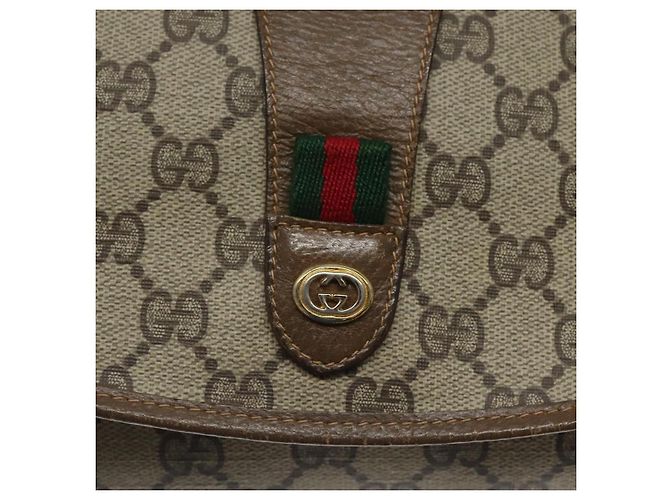 GUCCI GG Supreme Web Sherry Line Clutch Bag PVC Beige 89 01 030 Auth ep8459 - vista 12