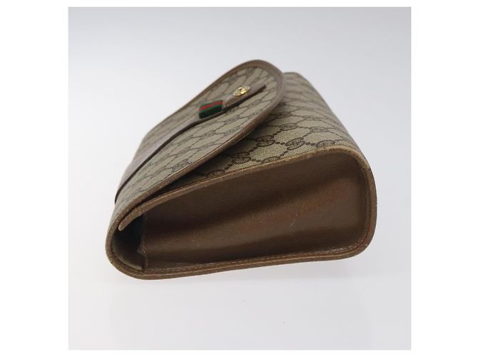 GUCCI GG Supreme Web Sherry Line Clutch Bag PVC Beige 89 01 030 Auth ep8459 - vista 5