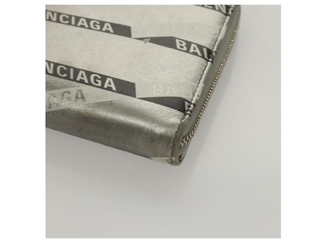 BALENCIAGA Wallet Leather Silver 551935 Auth bs24240 Silvery - view 9