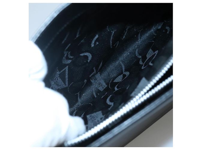 Borsa a spalla Gancini in pelle nera e argento autentica Salvatore Ferragamo MX070 Nero - vista 21