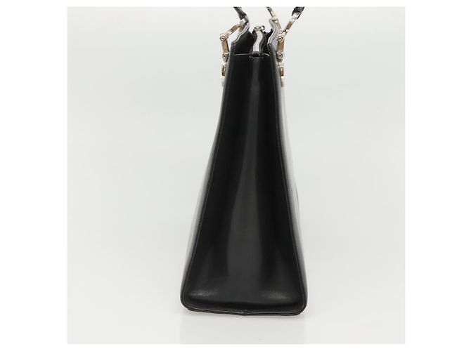 Borsa a spalla Gancini in pelle nera e argento autentica Salvatore Ferragamo MX070 Nero - vista 5