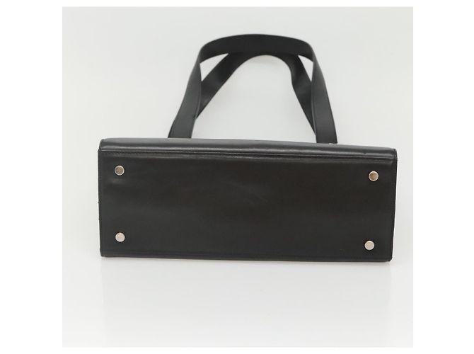 Borsa a spalla Gancini in pelle nera e argento autentica Salvatore Ferragamo MX070 Nero - vista 9