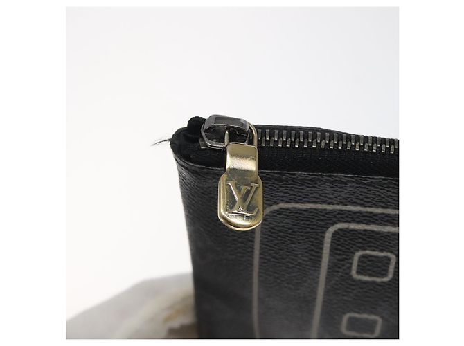 CUSTODIA PER IPHONE LOUIS VUITTON Monogram Eclipse Fragment M64449 LV Auth KD248 Monogramma - vista 10