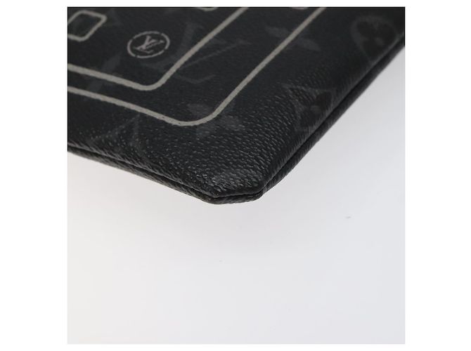 CUSTODIA PER IPHONE LOUIS VUITTON Monogram Eclipse Fragment M64449 LV Auth KD248 Monogramma - vista 7