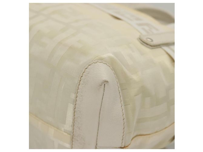 Zucca FENDI Handtasche aus Nylon in Weiß Silber authentisch bs24206 - Ansicht 15