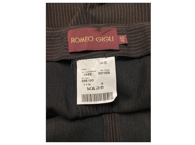 Pantalones negros a rayas de Romeo Gigli - vista 6