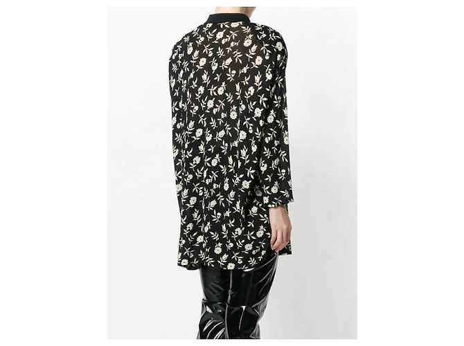 Schwarz-weiße Blumenbluse Gianni Versace Sand - Ansicht 4