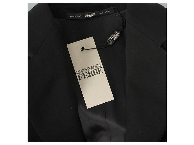 Blazer in lana nera e pelliccia Gianfranco Ferré Nero - vista 8