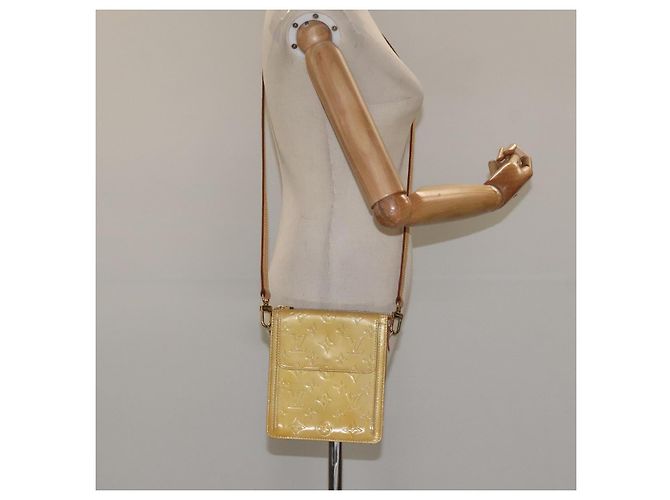 Céline Borsa a spalla in tela Macadam CELINE in pelle PVC marrone oro Auth MX221 D'oro - vista 26
