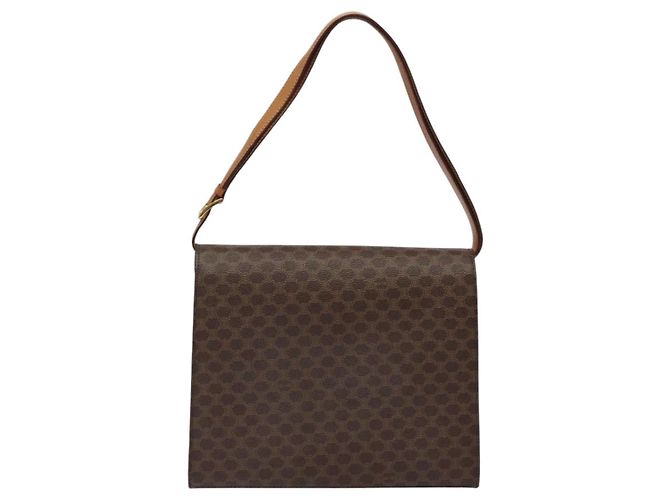 Céline Borsa a spalla in tela Macadam CELINE in pelle PVC marrone oro Auth MX221 D'oro - vista 3