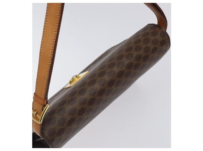 Céline Borsa a spalla in tela Macadam CELINE in pelle PVC marrone oro Auth MX221 D'oro - vista 6