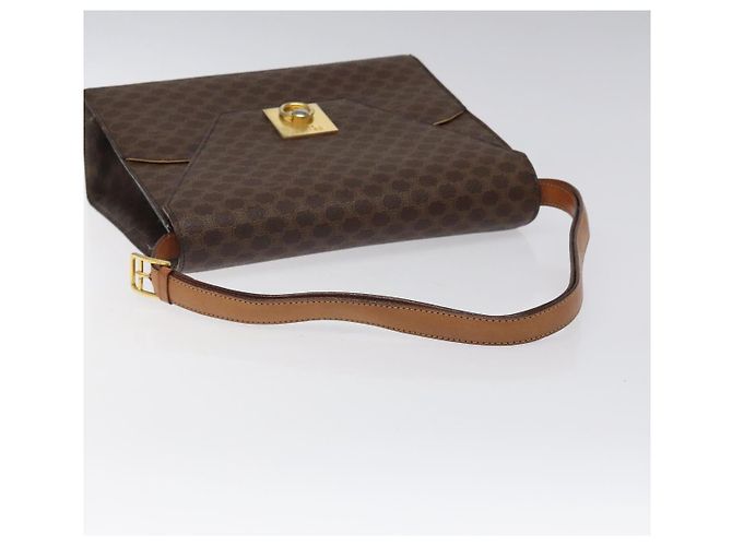 Céline Borsa a spalla in tela Macadam CELINE in pelle PVC marrone oro Auth MX221 D'oro - vista 7