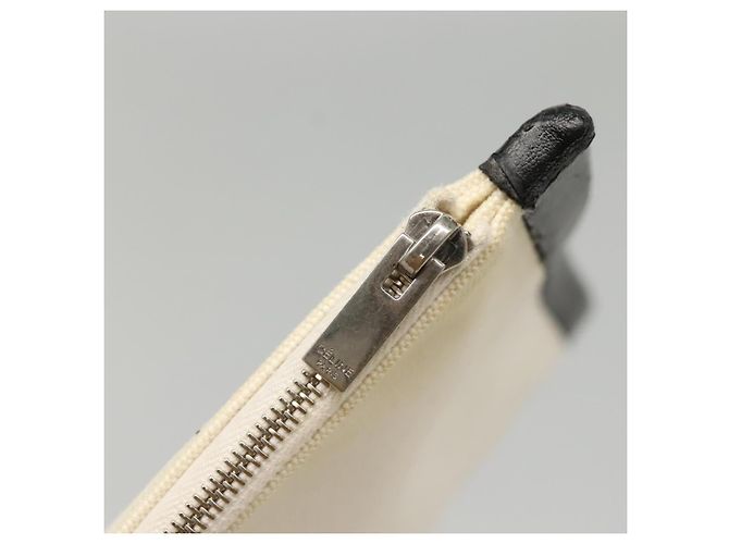 Céline Borsa a tracolla CELINE in tela bianca e nera Auth bs24215 Nero Bianco - vista 12