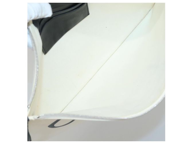 Céline Borsa a tracolla CELINE in tela bianca e nera Auth bs24215 Nero Bianco - vista 13