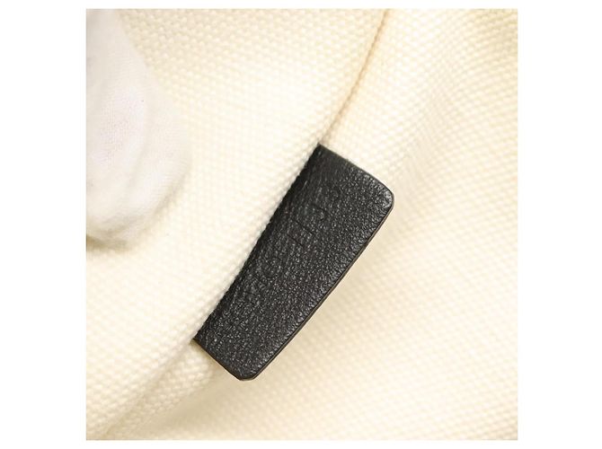 Céline Borsa a tracolla CELINE in tela bianca e nera Auth bs24215 Nero Bianco - vista 16