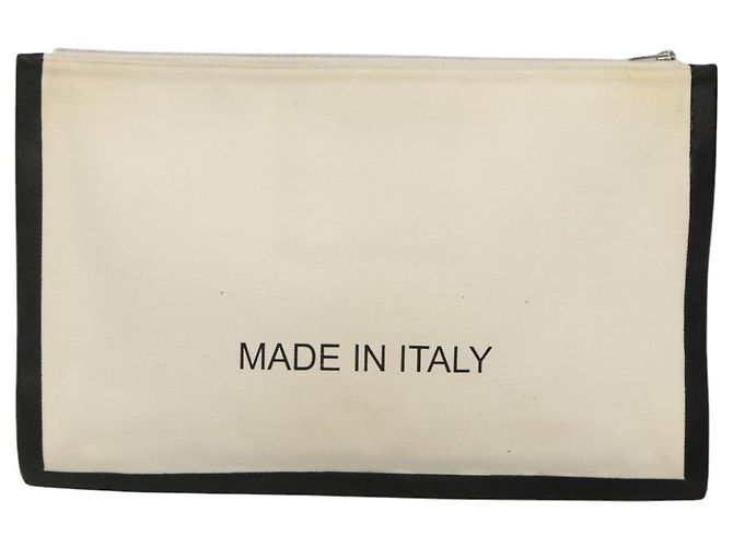 Céline Borsa a tracolla CELINE in tela bianca e nera Auth bs24215 Nero Bianco - vista 3