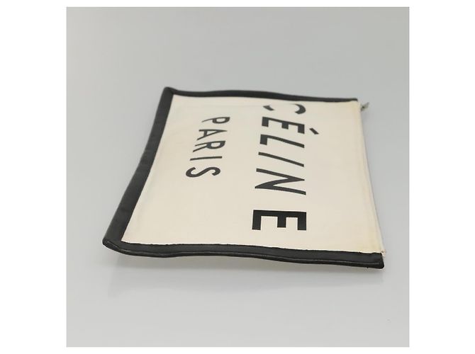 Céline Borsa a tracolla CELINE in tela bianca e nera Auth bs24215 Nero Bianco - vista 4