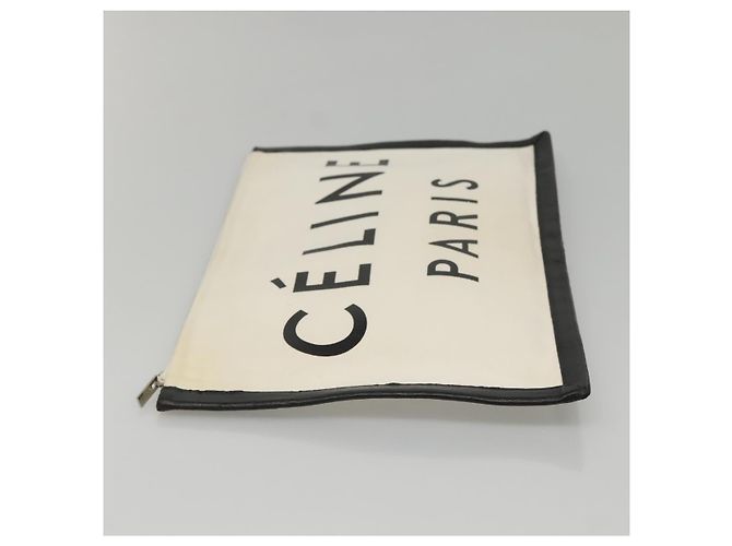 Céline Borsa a tracolla CELINE in tela bianca e nera Auth bs24215 Nero Bianco - vista 5