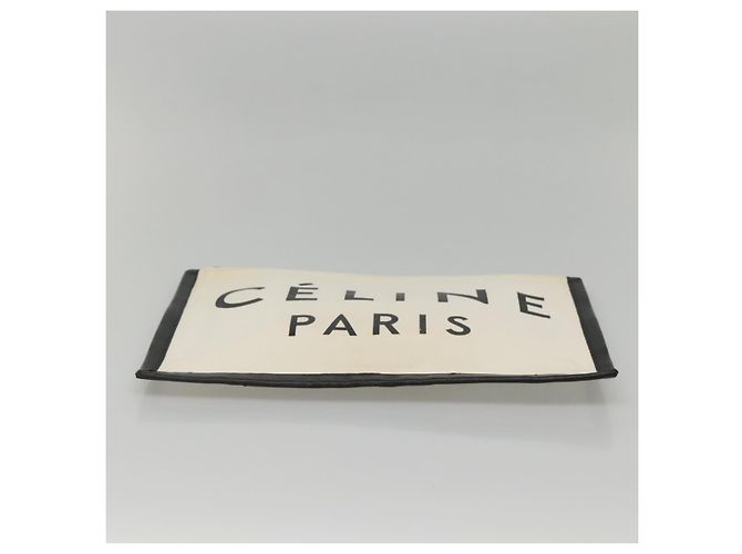 Céline Borsa a tracolla CELINE in tela bianca e nera Auth bs24215 Nero Bianco - vista 7