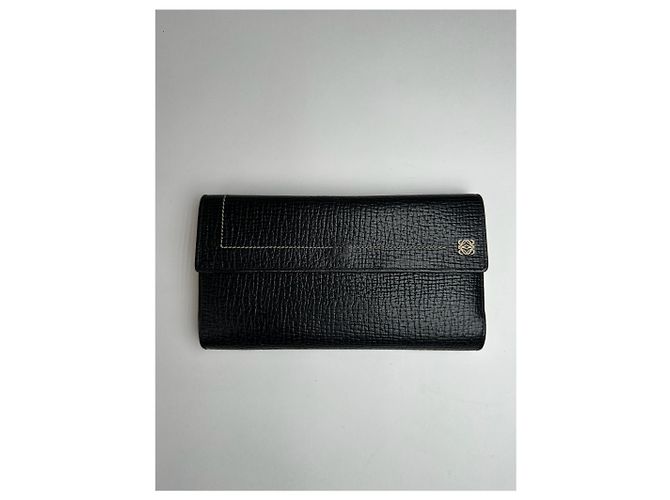 Vintage Loewe Madrid Leather Wallet Black - view 11