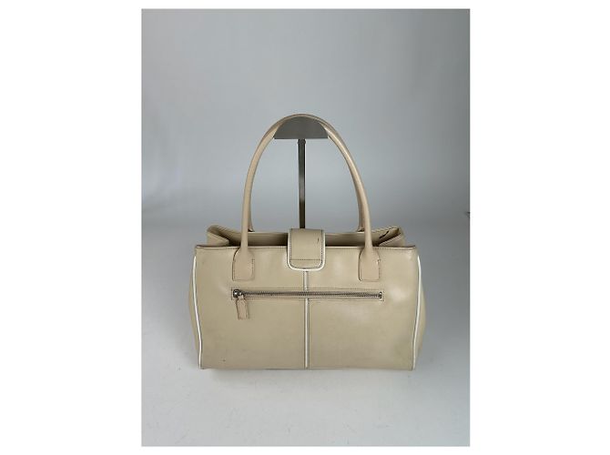 Vintage Courreges Ledertasche Beige Weiß - Ansicht 3