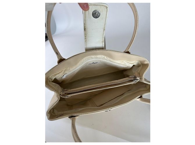 Vintage Courreges Ledertasche Beige Weiß - Ansicht 6