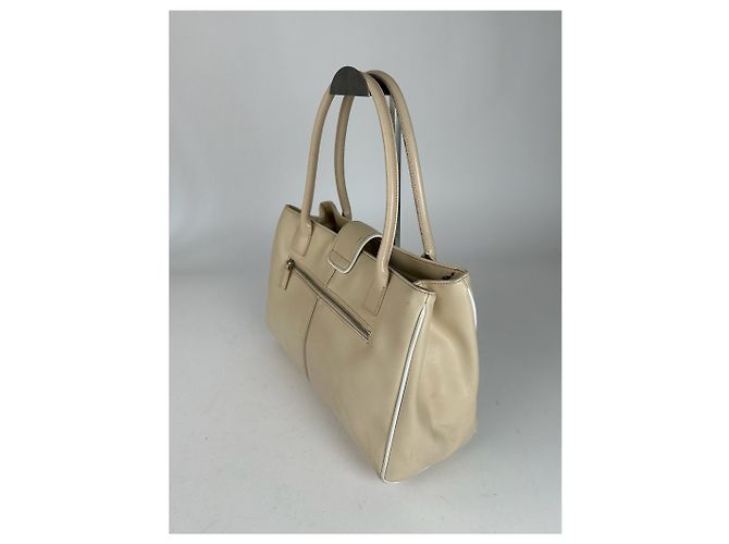 Vintage Courreges Ledertasche Beige Weiß - Ansicht 9