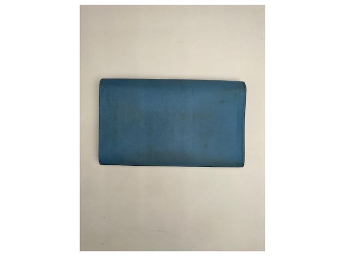 Vintage Prada Tessuto Canvas Leather Wallet Blue - view 2