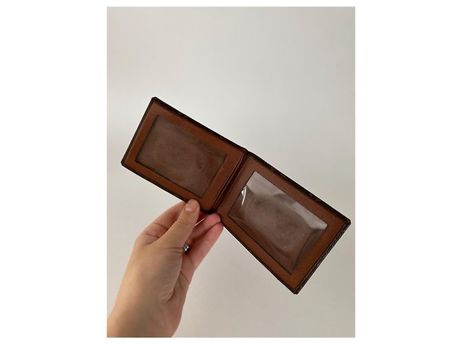 Vintage Louis Vuitton leather Monogram Card Holder Brown - view 2