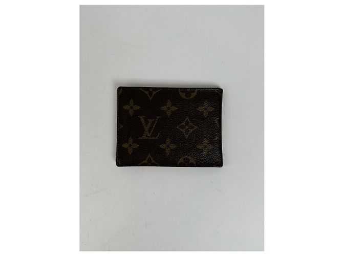 Vintage Louis Vuitton leather Monogram Card Holder Brown - view 3