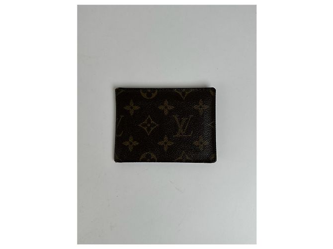 Vintage Louis Vuitton leather Monogram Card Holder Brown - view 4