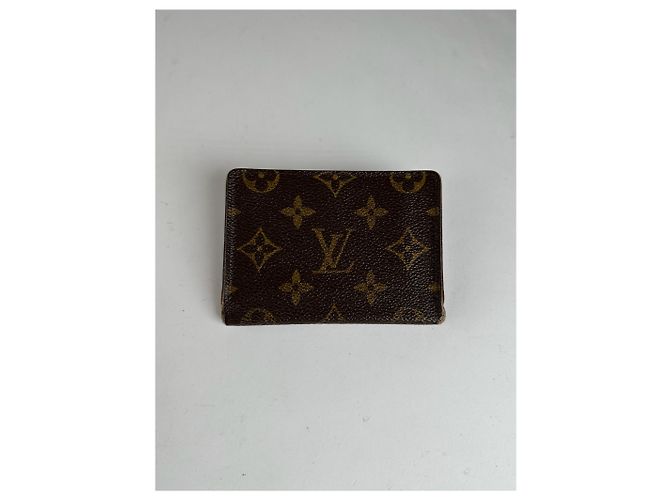 Vintage Louis Vuitton leather Monogram Card Holder Brown - view 5
