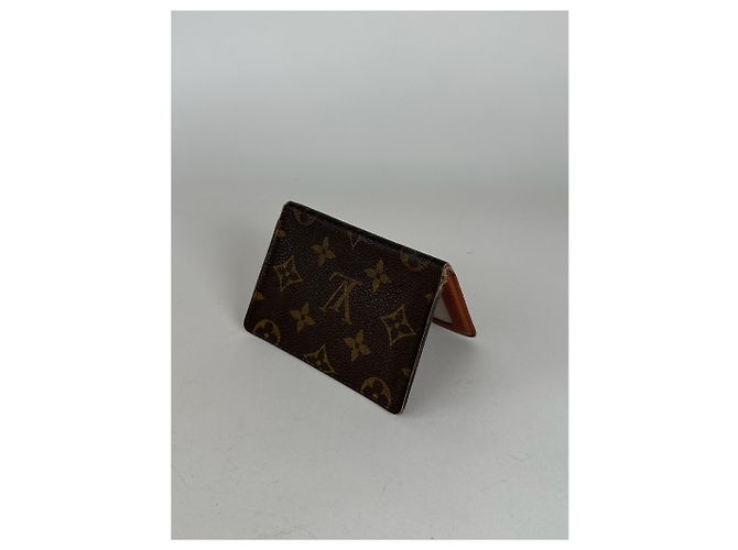 Vintage Louis Vuitton leather Monogram Card Holder Brown - view 7